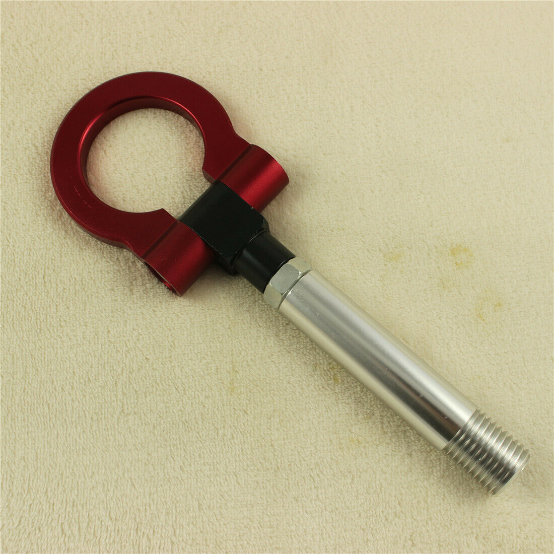 RED JDM FOLDING SCREW ON TYPE ALUMINUM FRONT REAR TOW HOOK FOR