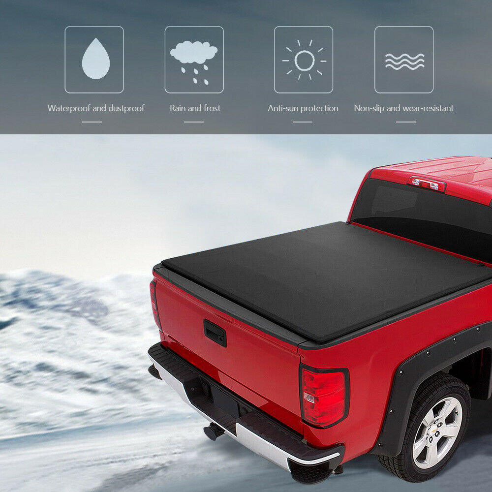 JDMSPEED 6.5ft Soft Roll-up Truck Bed Tonneau Cover For 2019-2022