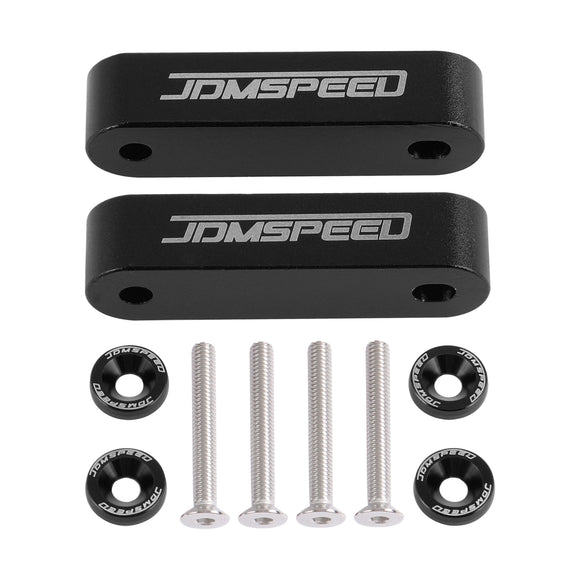 JDMSPEED Black JDMSPEED Hood Spacer Risers Kit Set For Acura Integra Honda Civic