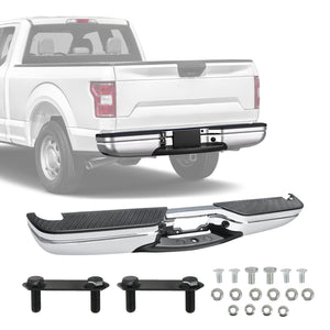 JDMSPEED Chrome Rear Step Bumper Assembly For Ford 97-2004 F-150 97-1999 F-250 Styleside