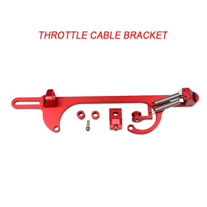 JDMSPEED Red Aluminum Throttle Cable Carb Bracket Carburetor 350 For Holley 4150 4160