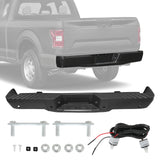 JDMSPEED Black Rear Step Bumper Assembly Fits For Ford F150 2009-2014 With Sensor Holes