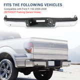 JDMSPEED Rear Bumper Assembly Fits Ford F150 2006 2007 2008 Step Bumper w/ Hole Chrome