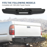 JDMSPEED Complete Rear Step Bumper Assembly For 1995-2004 Toyota Tacoma Pickup Steel