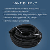 JDMSPEED 20FT 10AN 5/8" Fuel line Hose Fitting Kit Braided Nylon Stainless Steel Oil Gas