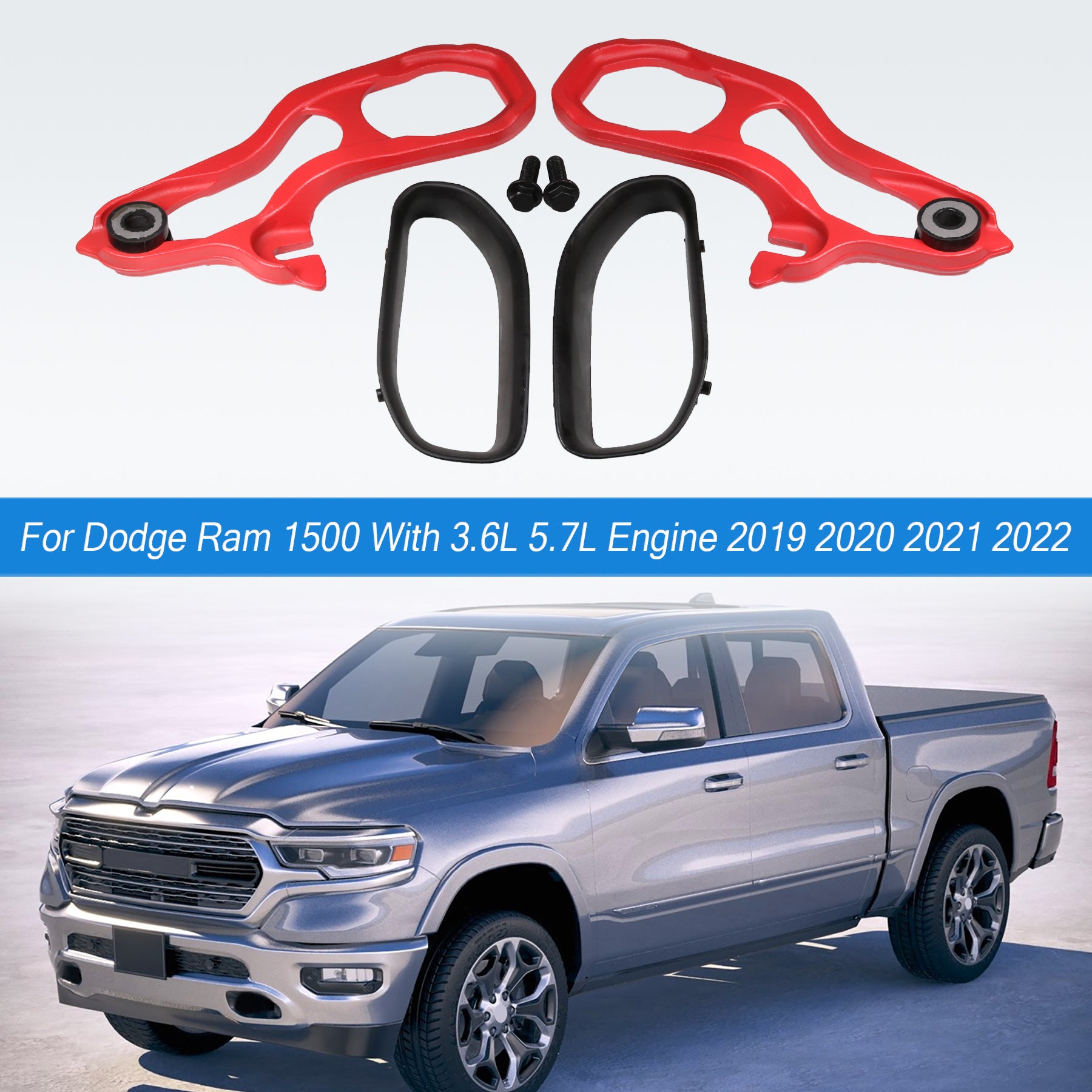 JDMSPEED For 2019 2020 Ram 1500 Heavy Duty Front Left & Right Red