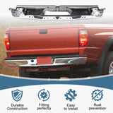 JDMSPEED Chrome Complete Rear Steel Bumper Assembly For Toyota Tacoma pickup 1995-2004