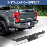 JDMSPEED Chrome Steel Rear Bumper Assembly for 2017-2022 Ford F-250 F-350 Super Duty