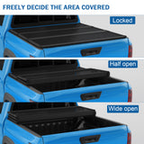 JDMSPEED 6.5FT 3-Fold Hard Solid Bed Tonneau Cover FRP+PP For 2016-2024 Nissan Titan XD