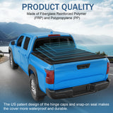 JDMSPEED 6.5FT 3-Fold Hard Solid Bed Tonneau Cover FRP+PP For 2016-2024 Nissan Titan XD