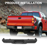 JDMSPEED Black Rear Step Bumper Assembly Fits For Ford F150 2009-2014 With Sensor Holes