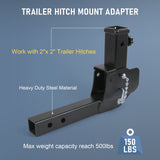 JDMSPEED 500lbs 2'' Trailer Hitch Folding Shank Mount Cargo Wheelchair Carrier Adapter