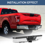 JDMSPEED Chrome Rear Bumper w/ Heavy Duty Tow & Sensor Hole For 2015-2019 Ford F150