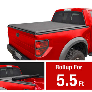 JDMSPEED Soft Roll Up Tonneau Cover For 2007-2021 Toyota Tundra 5.5ft 66" Short Bed