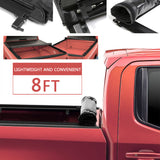 JDMSPEED 8FT Long Bed Tonneau Cover Soft Roll-Up For F250 F350 Super Duty Fleetside 99-16