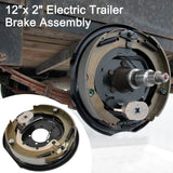 JDMSPEED NEW Electric Trailer Brake 12" x 2" assembly pair set For 7000 lbs axle 21005