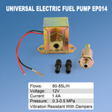 JDMSPEED New 12V Universal Electric Fuel Pump Metal Solid Diesel or Petro 4-6 PSI EP014