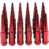 JDMSPEED FOR 6 Lug Chevy GMC Ford Vehicles 24pcs Red M14x1.5 Spike Lug Nuts 4.5 Tall