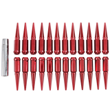 JDMSPEED FOR 6 Lug Chevy GMC Ford Vehicles 24pcs Red M14x1.5 Spike Lug Nuts 4.5 Tall