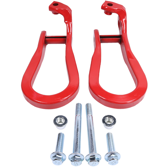 JDMSPEED 2x Red Tow Hooks 84072464 For 2015-2019 Silverado Sierra 2500HD & 3500HD