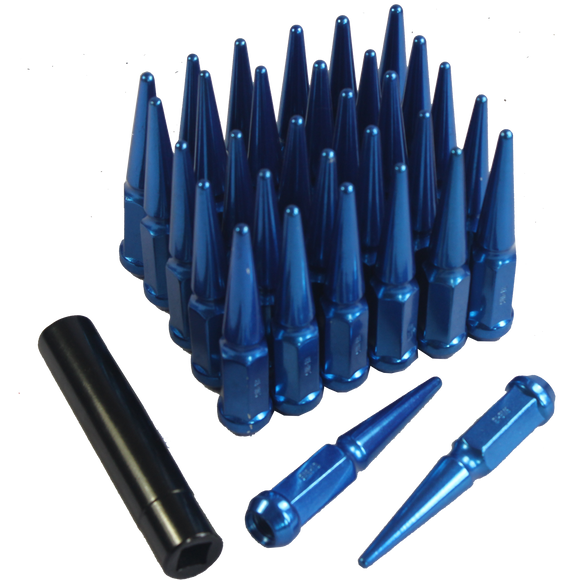 JDMSPEED 32pcs Blue Spike Lug Nuts 9/16