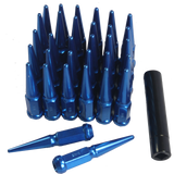 JDMSPEED 32pcs Blue Spike Lug Nuts 9/16" For Dodge Ram 2500 3500 Ford F250 F350 Trucks