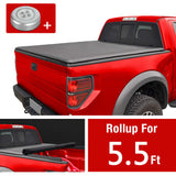 JDMSPEED Soft Roll-Up Tonneau Cover For 04-15 Nissan Titan 5'7" Short Bed w/ LED Light