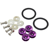 JDMSPEED For New Lids Kit Fender Hatch Car Bumpers Trunk Release Fasteners Purple Quick