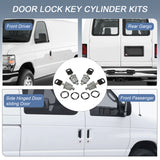 JDMSPEED Set 4 Door Key Lock Cylinders W/4 Keys For Ford Econoline E Series Van JDMSPEED