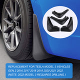 JDMSPEED 4PCS NEW Splash Guards Mud Flaps Front Rear For Tesla Model 3 2016-2022