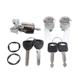 JDMSPEED Ignition Key Switch Lock Cylinder & Two Door Chrome Tumbler Set W/ Keys For Ford