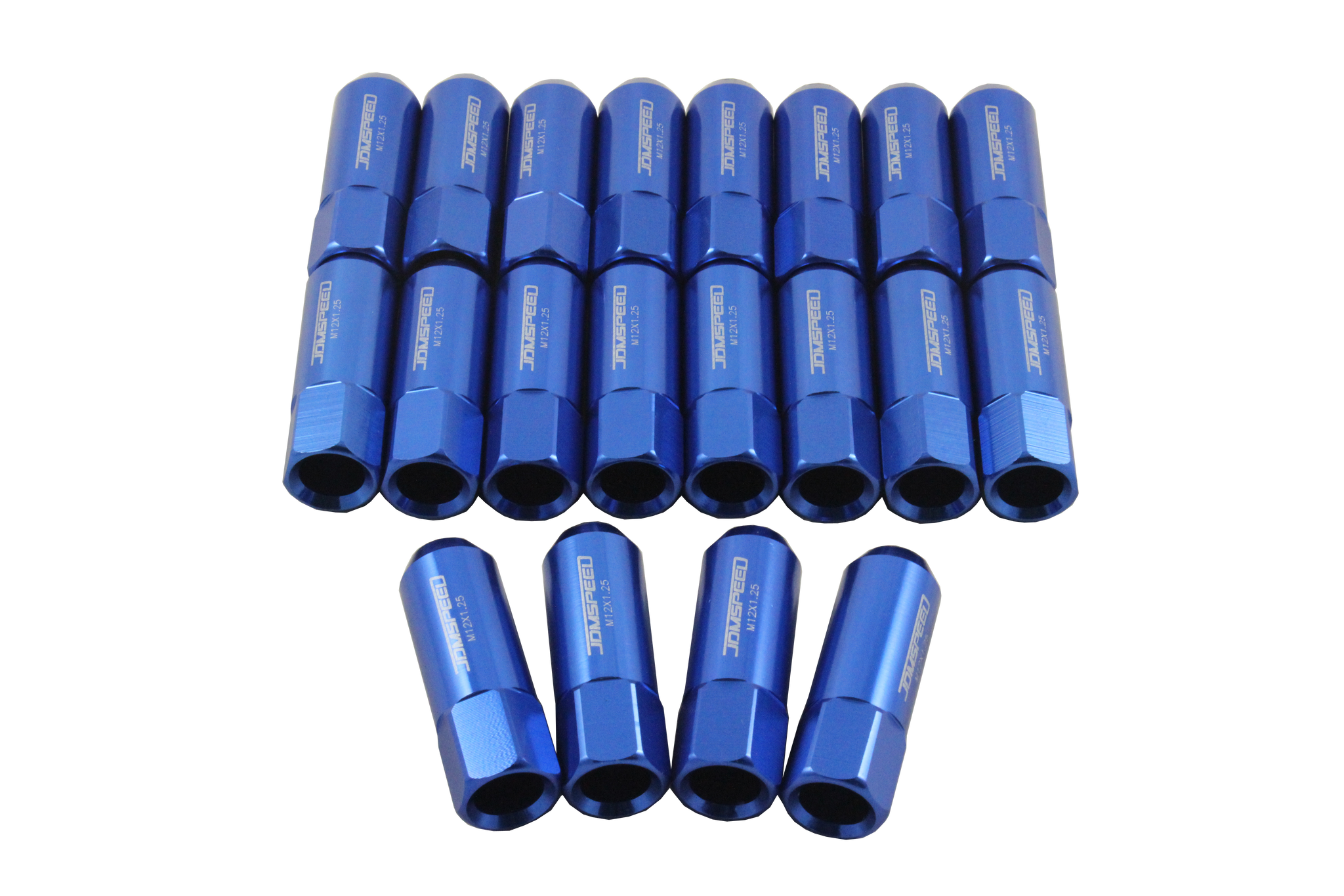 JDMSPEED 20pcs Blue 60MM M12X1.25 Aluminum Extended Wheel Rim Lug