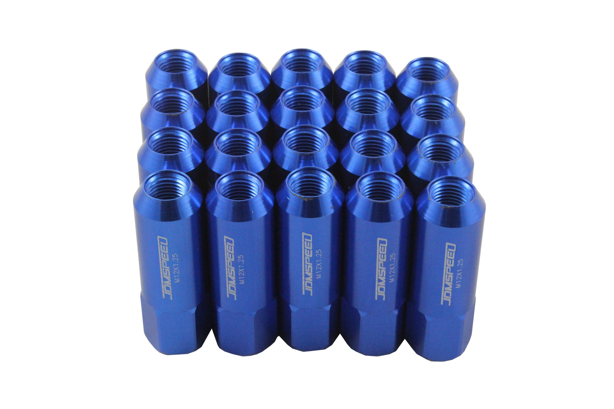 JDMSPEED 20pcs Blue 60MM M12X1.25 Aluminum Extended Wheel Rim Lug