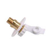 JDMSPEED RV White City Water Fill Inlet Flange Brass w/ Check Valve For Trailer Marine