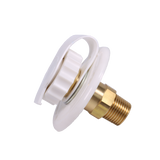 JDMSPEED RV White City Water Fill Inlet Flange Brass w/ Check Valve For Trailer Marine