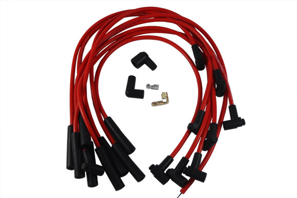 JDMSPEED New Red BBC Big Block Chevy 454 Spark Plug Wires Set HEI STR Over Valve Cover