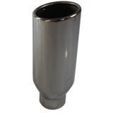 JDMSPEED Stainless Steel Weld On Exhaust Tip Rolled Edge 2.5" Inlet 4" Outlet 12" Long