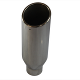 JDMSPEED Stainless Steel Weld On Exhaust Tip Rolled Edge 2.5" Inlet 4" Outlet 12" Long