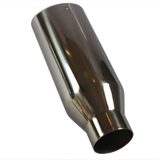 JDMSPEED Stainless Steel Weld On Exhaust Tip Rolled Edge 2.5" Inlet 4" Outlet 12" Long