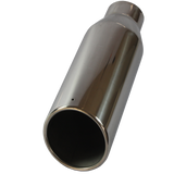 JDMSPEED Stainless Steel Weld On Exhaust Tip Rolled Edge 2.5" Inlet 4" Outlet 12" Long