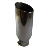 JDNSPEED 4"Inlet 6"Outlet 18"Long Polished Stainless Steel Diesel Bolt On Exhaust Tip