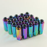 JDMSPEED 20PCS M12X1.5 Neo Chrome SPIKED Extended Tuner 60mm Lug Nuts Wheels Rims