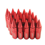 JDMSPEED 20pcs Red Cap Spiked Extended Tuner Aluminum 60mm M12XP1.5 Wheels Rims Lug Nuts