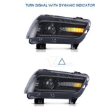 JDMSPEED For 2011-2014 Dodge Charger Headlights LED Sequential Turn Indicator 2015 Model