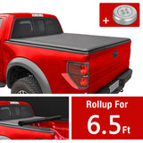 JDMSPEED 6.5ft Soft Roll-up Truck Bed Tonneau Cover For 2019-2022 Silverado Sierra 1500