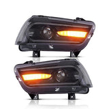 JDMSPEED For 2011-2014 Dodge Charger Headlights LED Sequential Turn Indicator 2015 Model